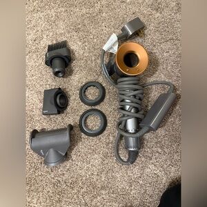 Dyson supersonic HD 07 Hair Dryer Attachment Set in Gray and Copper- for parts